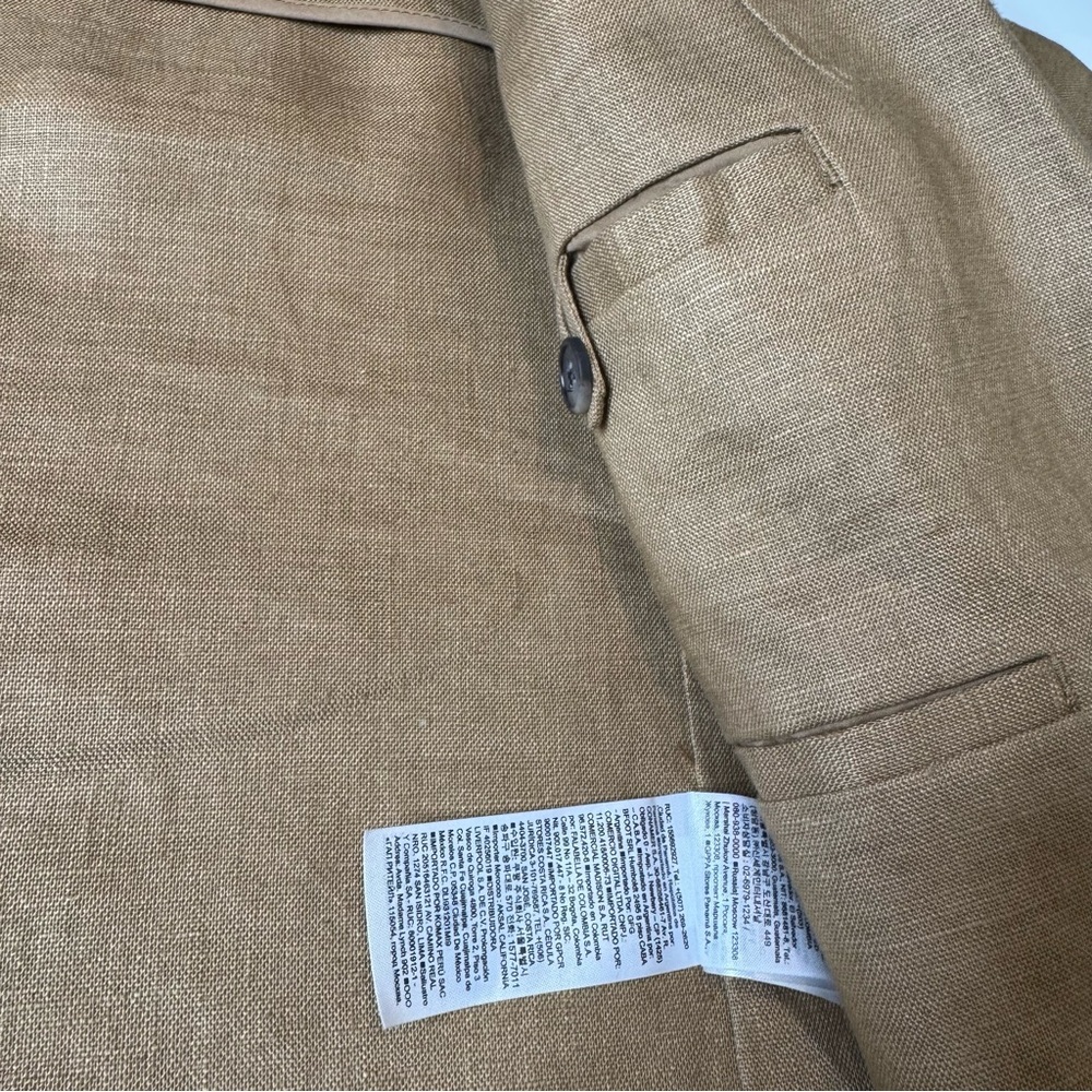 BANANA REPUBLIC ICED LATTE 100% LINEN BLAZER size 4 - Picture 10 of 12